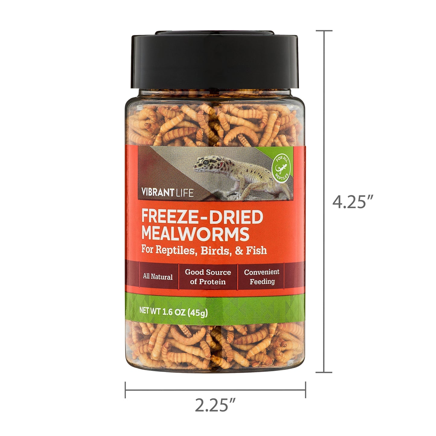 (2 Pack) Freeze-Dried Mealworms, 1.6 Oz