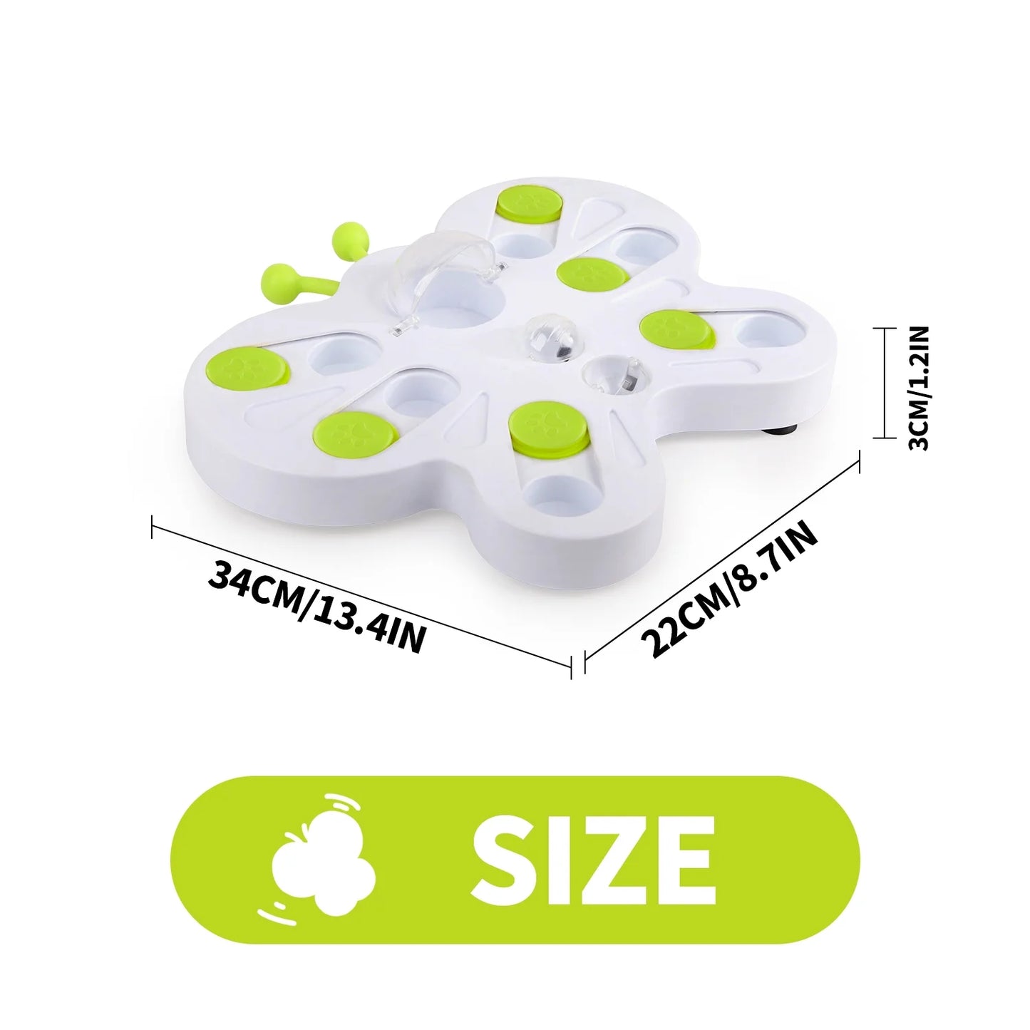 Interactive Cat Puzzle Feeder Toy, Cat Slow Puzzle Feeding Toy for Kitty IQ Training & Mental Stimulation, Butterfly