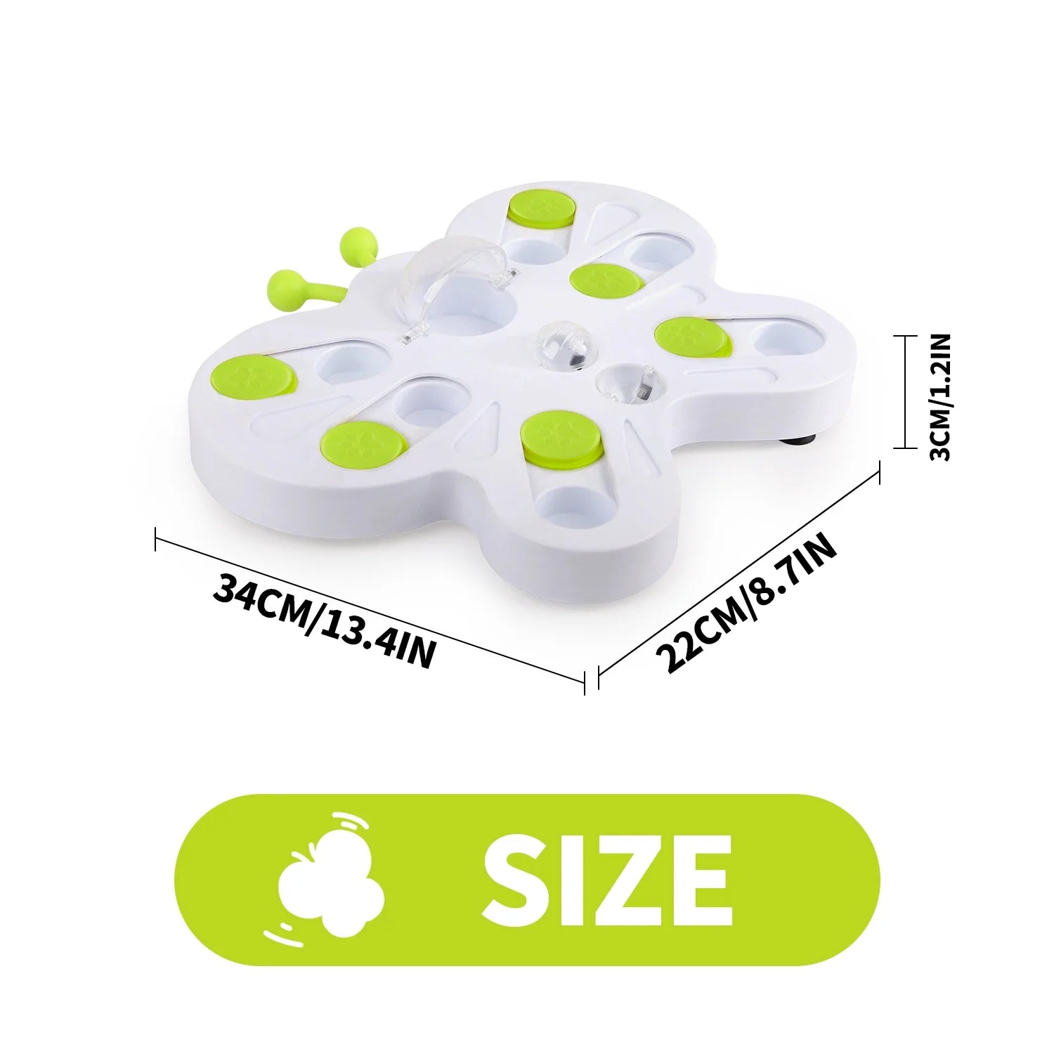 Interactive Cat Puzzle Feeder Toy, Cat Slow Puzzle Feeding Toy for Kitty IQ Training & Mental Stimulation, Butterfly