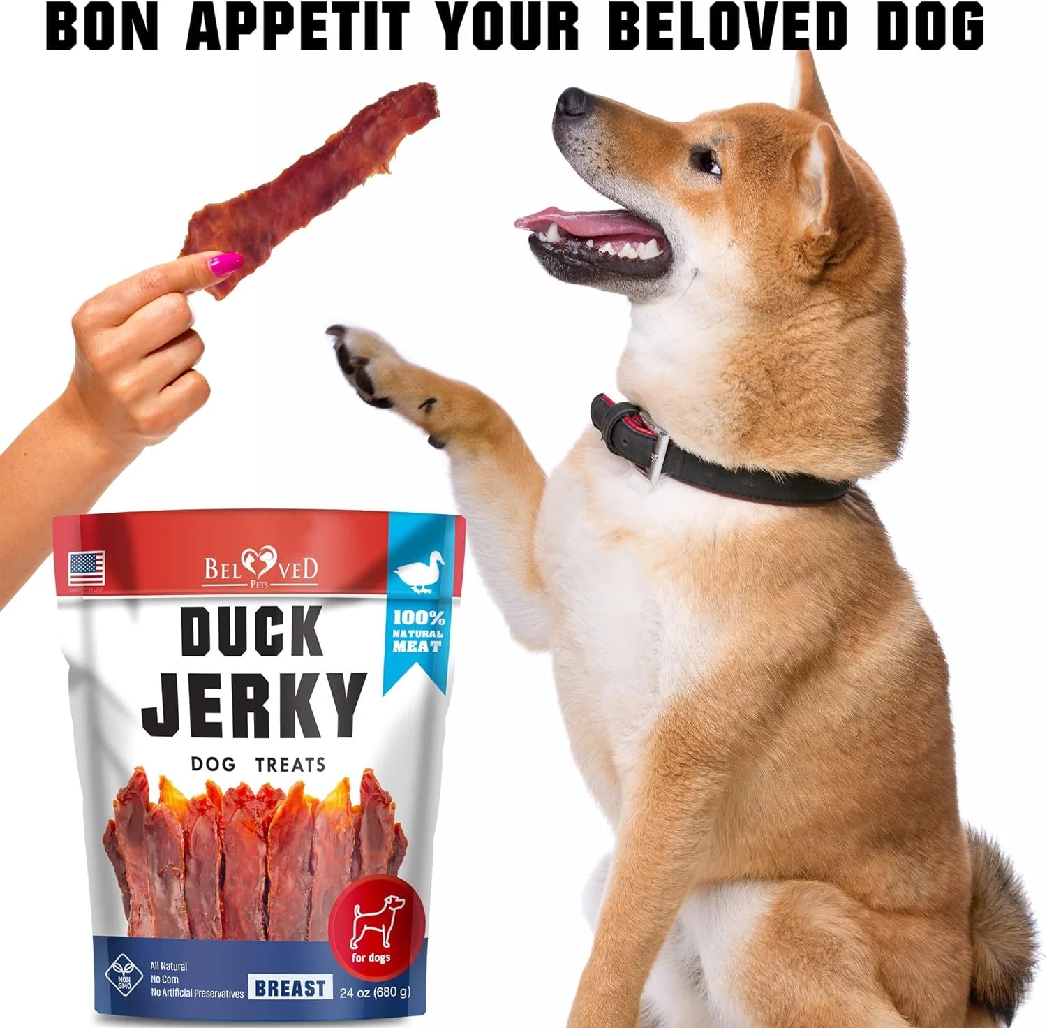 Dog Treats Duck Jerky 1.5 LB - Human Grade Pet Snacks - Natural High Protein Meat Dried Strips - Best Chews for Training Small & Large Dogs - Bulk Soft Pack