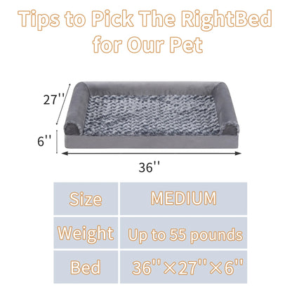 36" Orthopedic Pet Couch for Large Dogs Waterproof Dog Beds with Memory Foam and Washable Cover