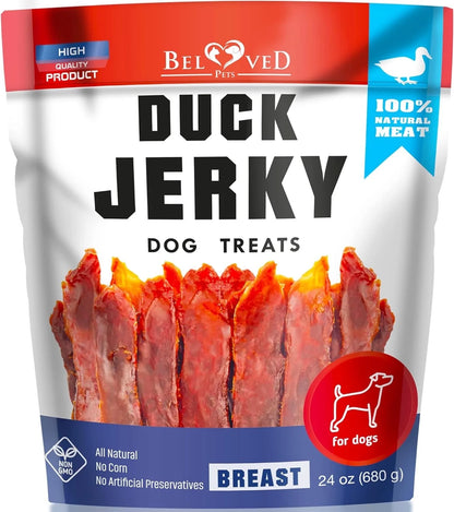 Dog Treats Duck Jerky 1.5 LB - Human Grade Pet Snacks - Natural High Protein Meat Dried Strips - Best Chews for Training Small & Large Dogs - Bulk Soft Pack