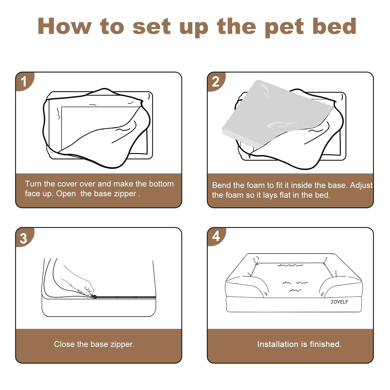 Orthopedic Dog Bed for Medium to Large Dogs, Foam Sofa Couch Bed, Bolster Waterproof Pet Bed with Washable Cover and Nonskid Bottom, Durable Dog Bed Couch or Comfortable Sleep