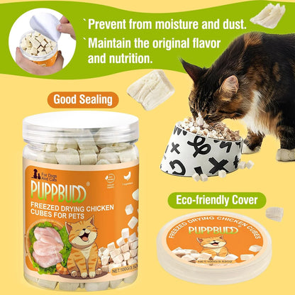 100G Freeze-Dried Chicken Cat & Dog Treats - Crunchy Chicken Snacks for Cats, Natural Pet Training Rewards
