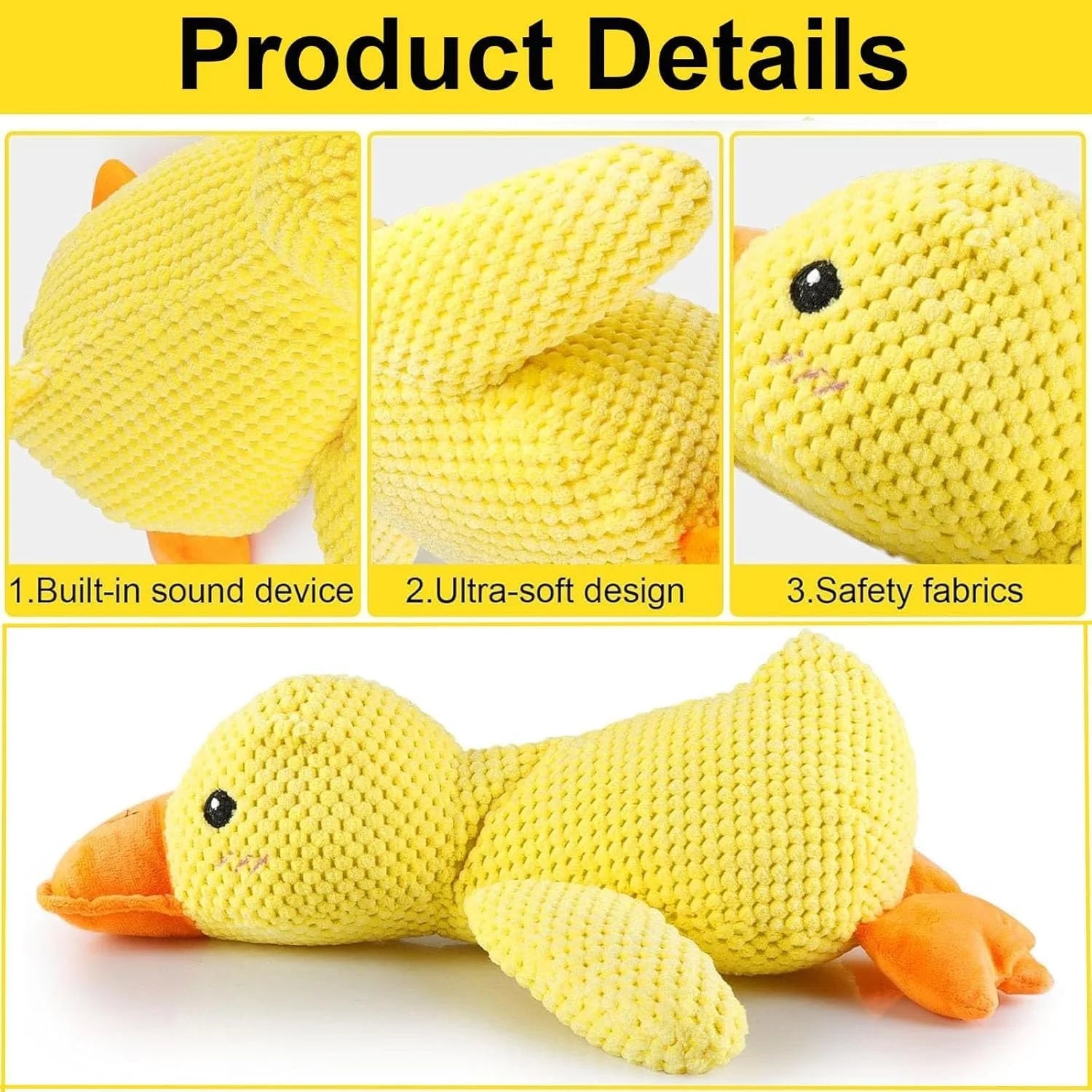 Mellow Dog Calming Duck, 2025 New Calming Duck Dog Toy, Calming Ducks Dog Toy, the Mellow Dogs Calming Pillow with Quacking Sound, Soft Stuffed Ducks Dogs Toys for Indoor Puppy Small