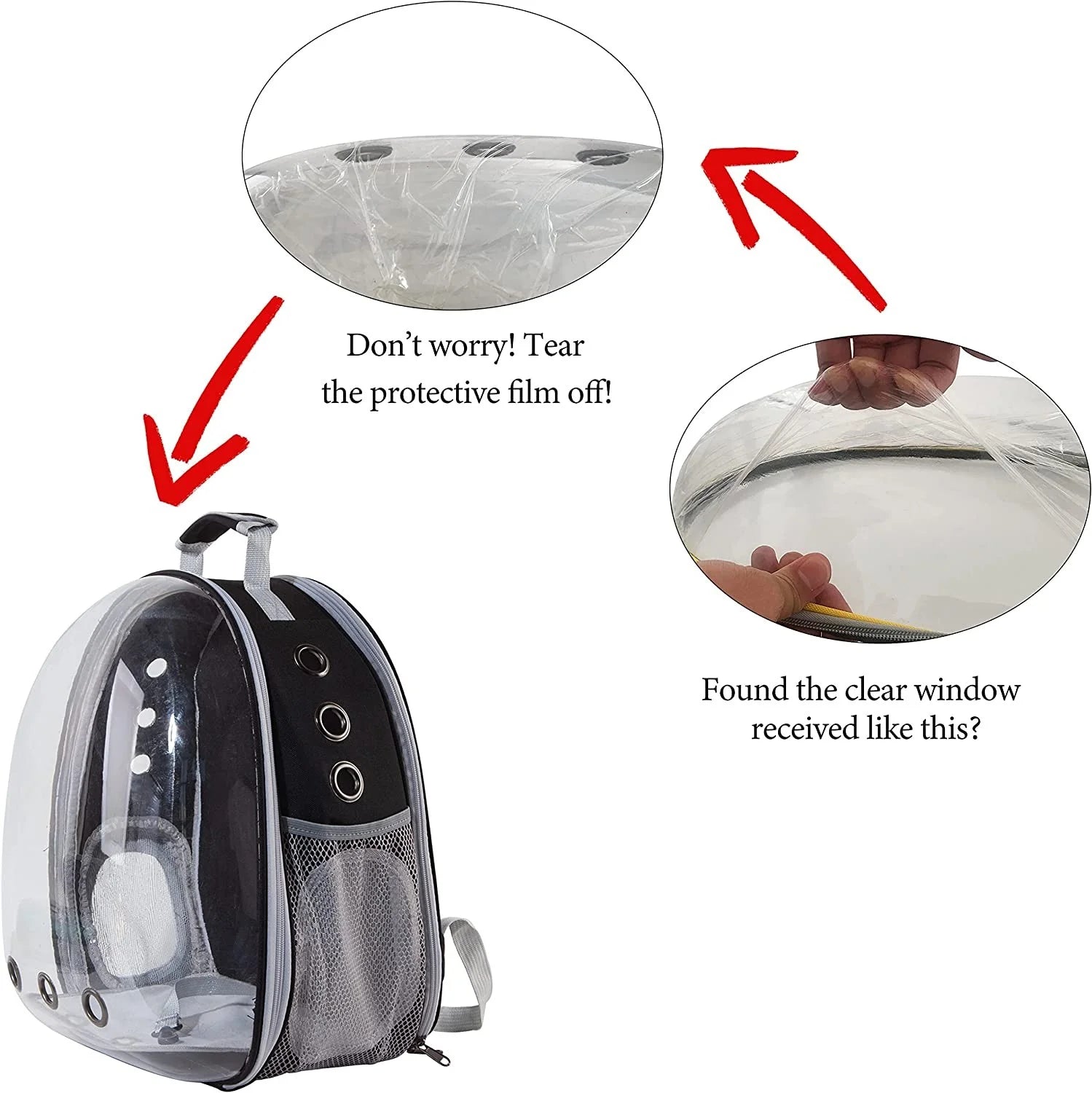Pet Cat Carrier Backpack Transparent Space Capsule Pet Dog Bubble Bag Hiking Backpack Airline Approved Travel Carrier, Green
