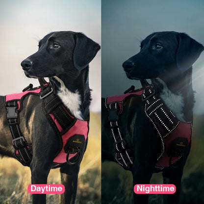 Reflective Dog Harness No Pull Dog Vest Harness with Handle, Breathable Padded Dog Chest Harness Adjustable for Small Dog-Pink