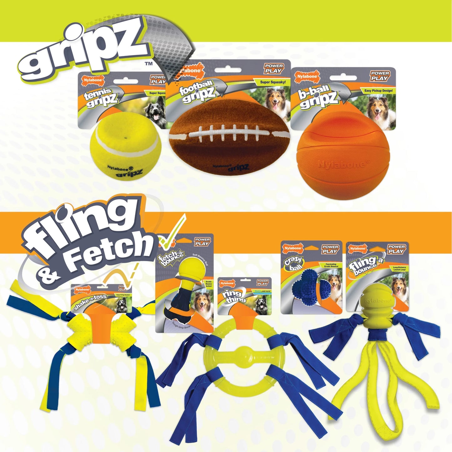 Power Play Dog Football Gripz Large/Giant - up to 50 Lbs. 8.5 Inch (1 Count)