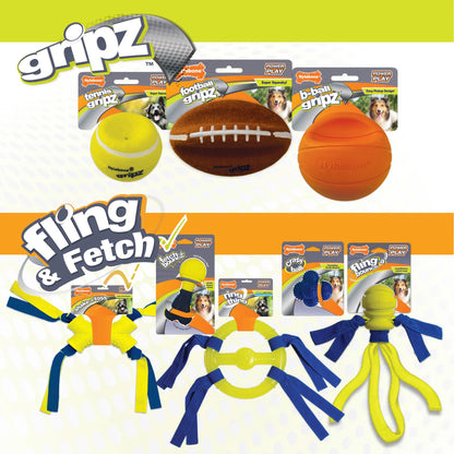 Power Play Dog Football Gripz Large/Giant - up to 50 Lbs. 8.5 Inch (1 Count)