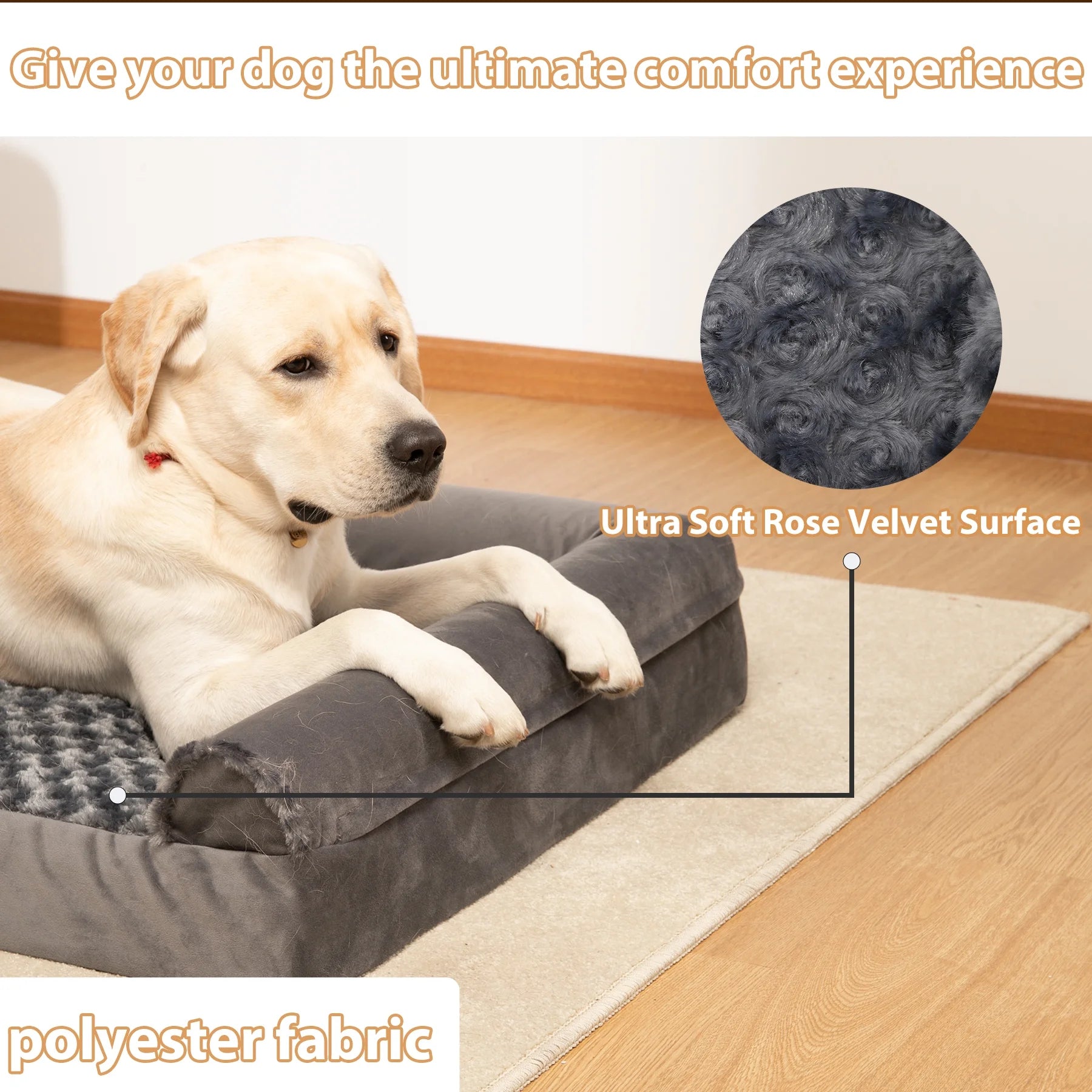 36" Orthopedic Pet Couch for Large Dogs Waterproof Dog Beds with Memory Foam and Washable Cover