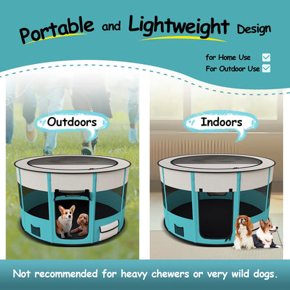 Dog Playpen, Large Pet Playpen for Dogs & Cats, 10.23 Sq Ft Pet Pen Playpens Foldable Portable Indoor Outdoor House with Carrying Case for Cat Puppy Rabbit