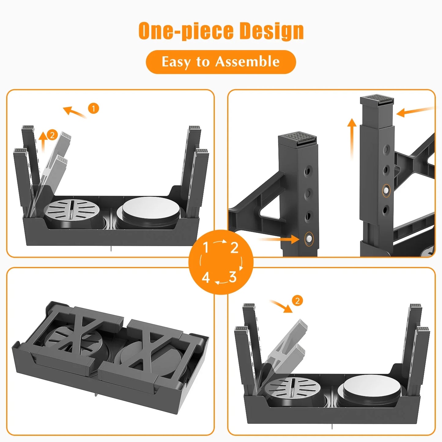 Elevated Dog Bowls, Raised Slow Feeder Dog Bowls with No Spill Dog Water Bowl Dispenser, 5 Heights Adjustable Raised Dog Bowls Stand for Small Medium Large Dogs Cats & Pets, Non-Slip Dog Feeder