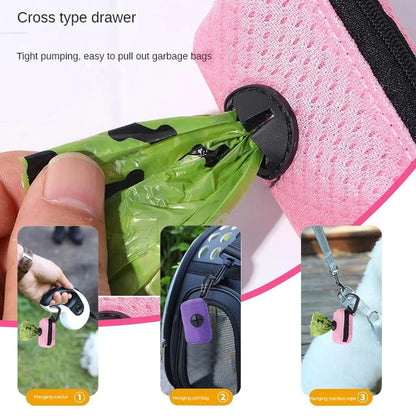 Dog Poop Bag Holder Mesh Doggy Bag Dispenser Pet Waste Bag Holder Hangable Dog Poop Holder for Picking up Poo after Your Dog for Travel Walking Hiking Y4P1