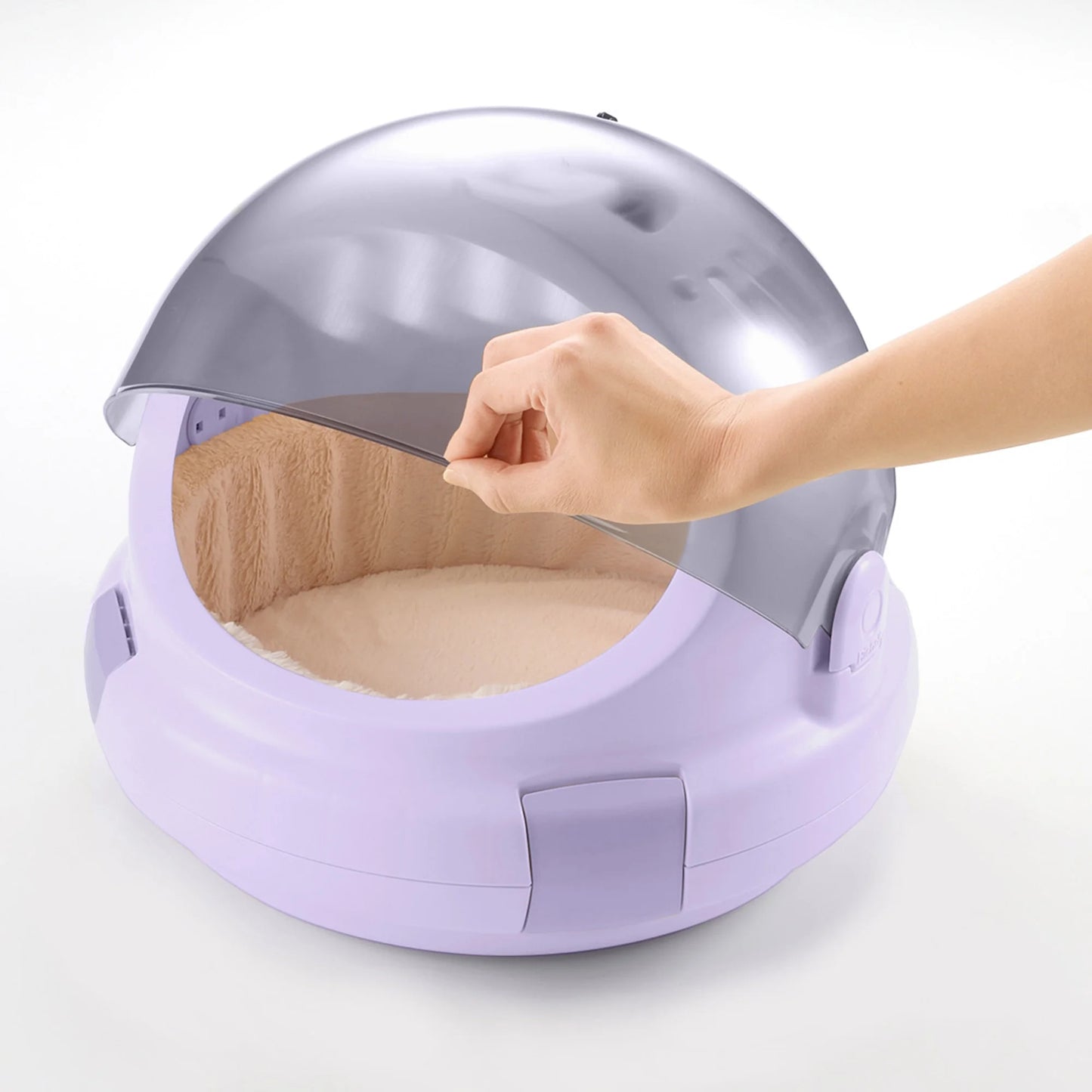 Space Capsule Travel Pet Carrier & Bed in Lavender, Functional for Small Dogs/Cats