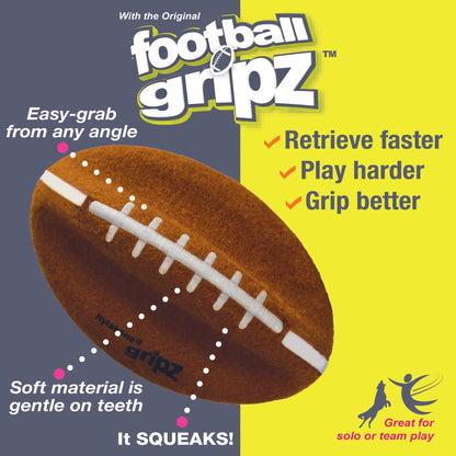 Power Play Dog Football Gripz Large/Giant - up to 50 Lbs. 8.5 Inch (1 Count)