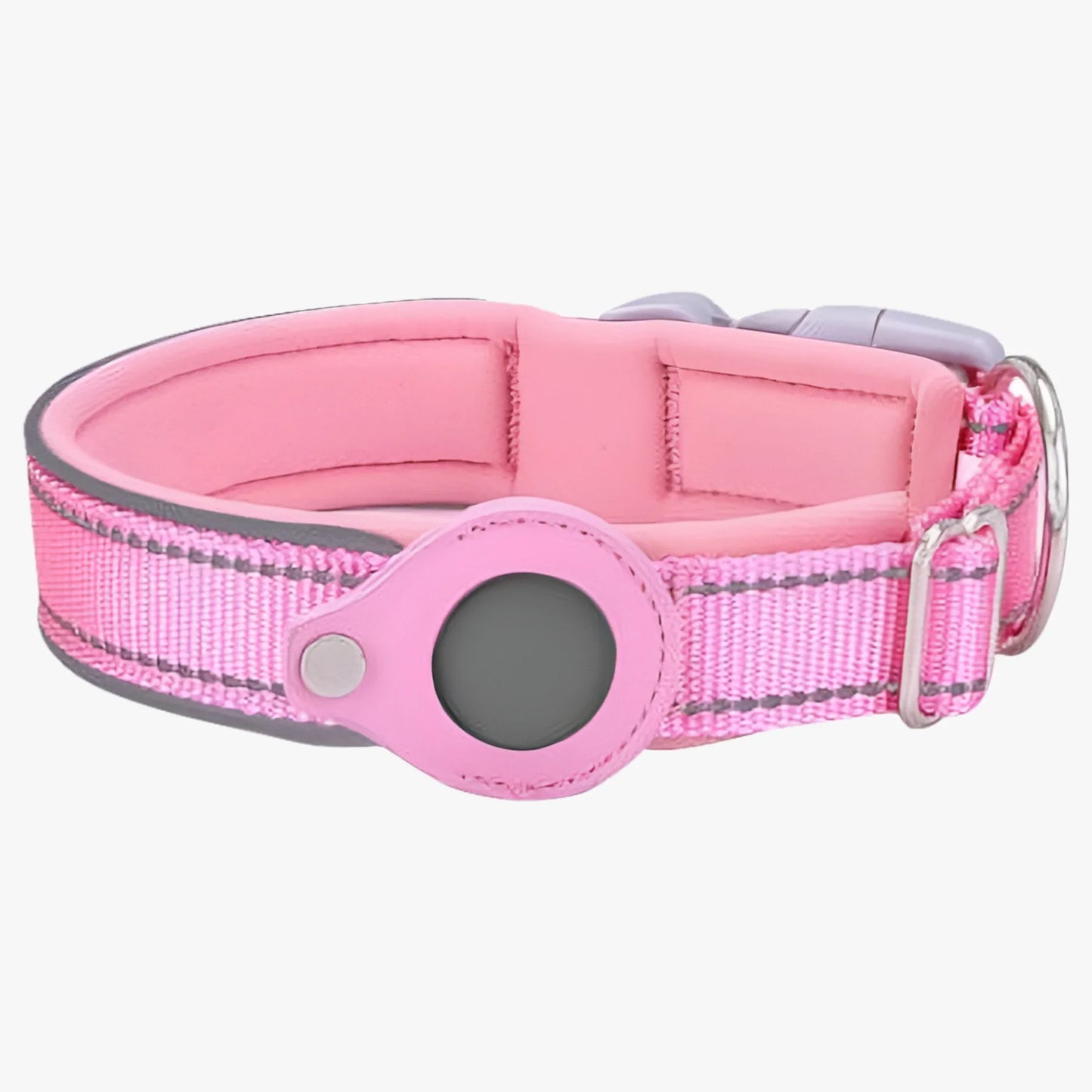 Reflective Airtag Dog Collar,Padded for Apple Air Tag Adjustable Dog Collar with Airtag Holder Case for Heavy Duty Small Medium Large Dogs