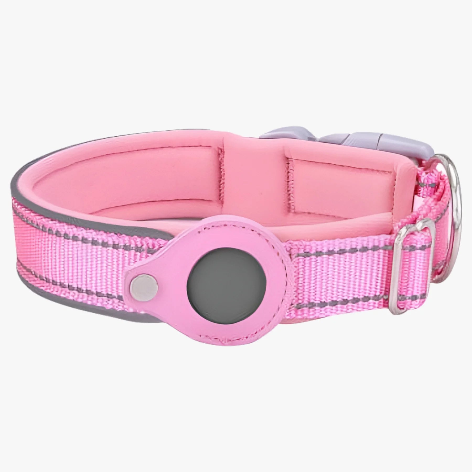 Reflective Airtag Dog Collar,Padded for Apple Air Tag Adjustable Dog Collar with Airtag Holder Case for Heavy Duty Small Medium Large Dogs