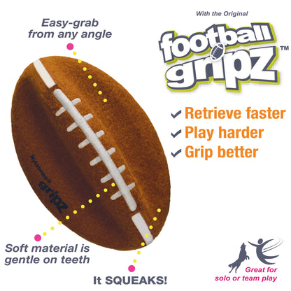 Power Play Dog Football Gripz Large/Giant - up to 50 Lbs. 8.5 Inch (1 Count)