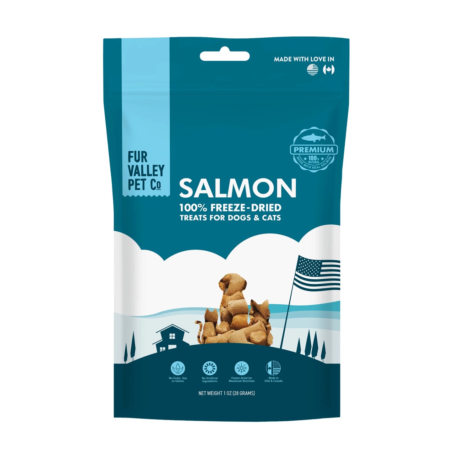 (3 Pack)  Co. Freeze Dried Raw Salmon Treats & Topper for Dogs and Cats - 1 Oz.