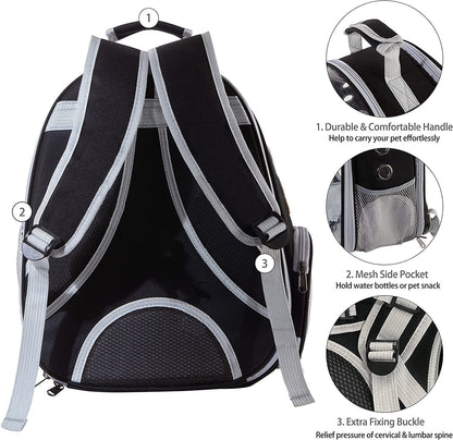 Pet Cat Carrier Backpack Transparent Space Capsule Pet Dog Bubble Bag Hiking Backpack Airline Approved Travel Carrier, Green