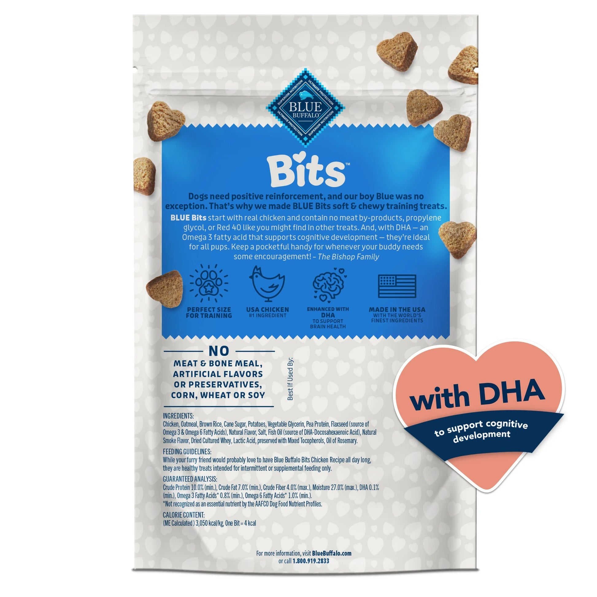(4 Pack)  Bits Soft Dog Treats for Training, Enhanced with DHA, 4-Oz. Bag