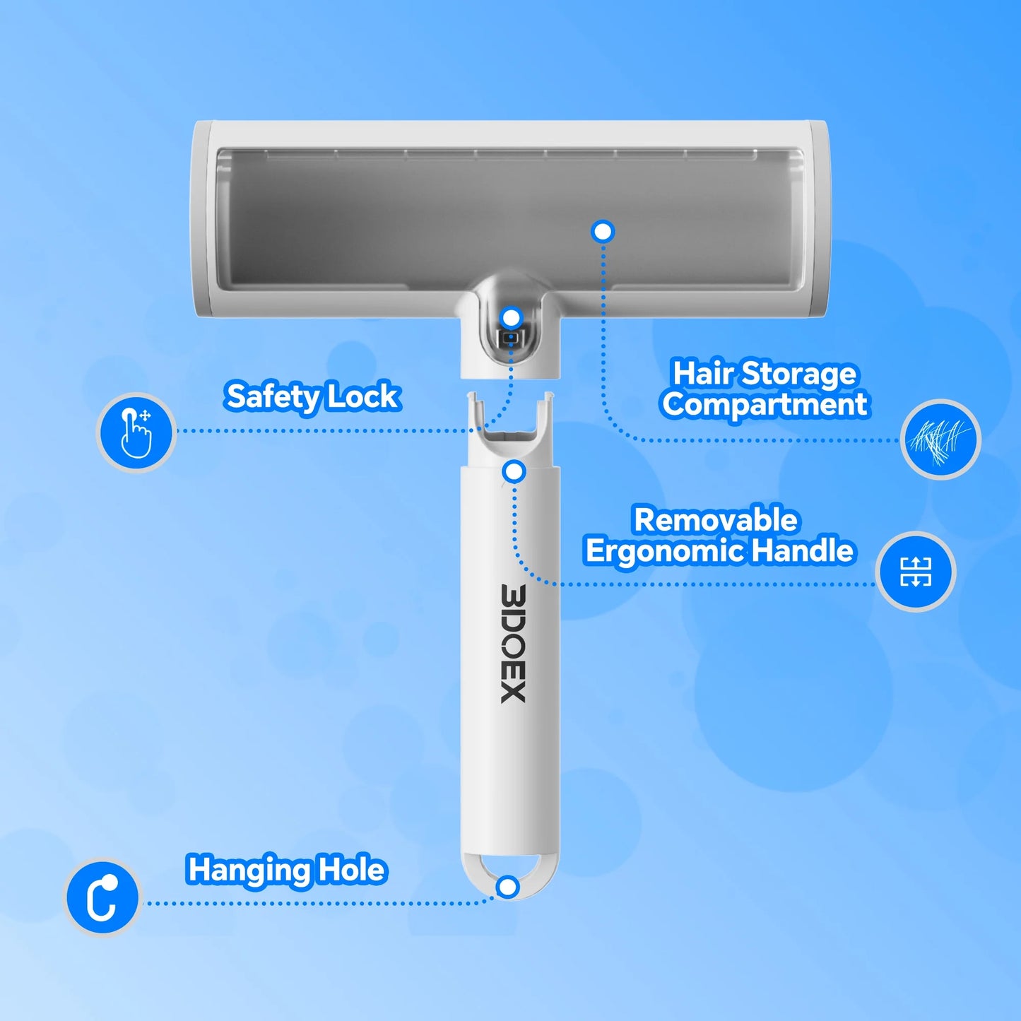 P5 Reusable Pet Hair Remover Static Lint Roller, Cat and Dog Hair Brush for Car Seats, Fabric Sofa, Clothes, Scratching Post, Carpet, Bedding