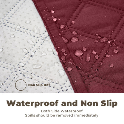 100% Double-Sided Waterproof Dog Bed Cover Pet Blanket Sofa Couch Furniture Protector for Kids Children Dog Cat, 52''X82'' Burgundy