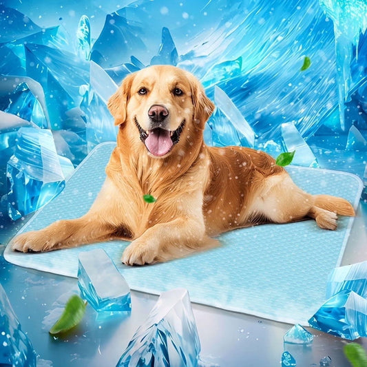 Dog Cooling Mat Breathable Cooling Pad for Dog Cats Washable Pet Cooling Mat for Indoor Outdoor Pets with Non-Slip Bottom Summer Heat Relief Portable Medium, 36X24 Inch, Blue
