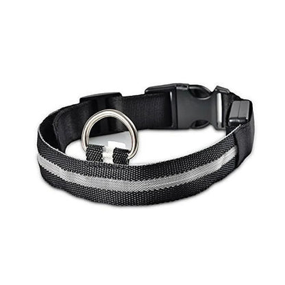 LED Dog Collar USB Rechargeable Waterproof Adjustable Light up Dog Collar Super Bright Safety Light Glowing Collars