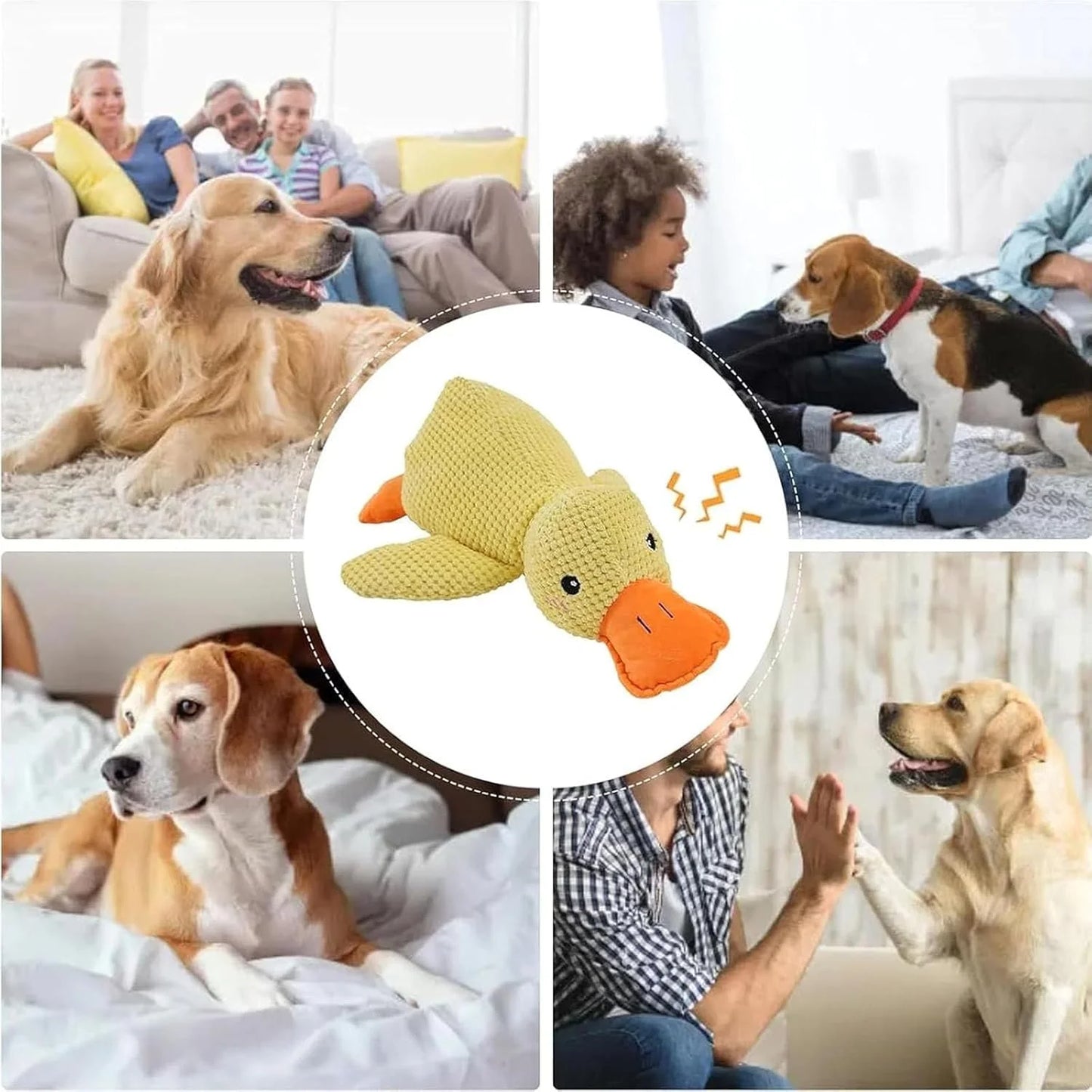 Mellow Dog Calming Duck, 2025 New Calming Duck Dog Toy, Calming Ducks Dog Toy, the Mellow Dogs Calming Pillow with Quacking Sound, Soft Stuffed Ducks Dogs Toys for Indoor Puppy Small