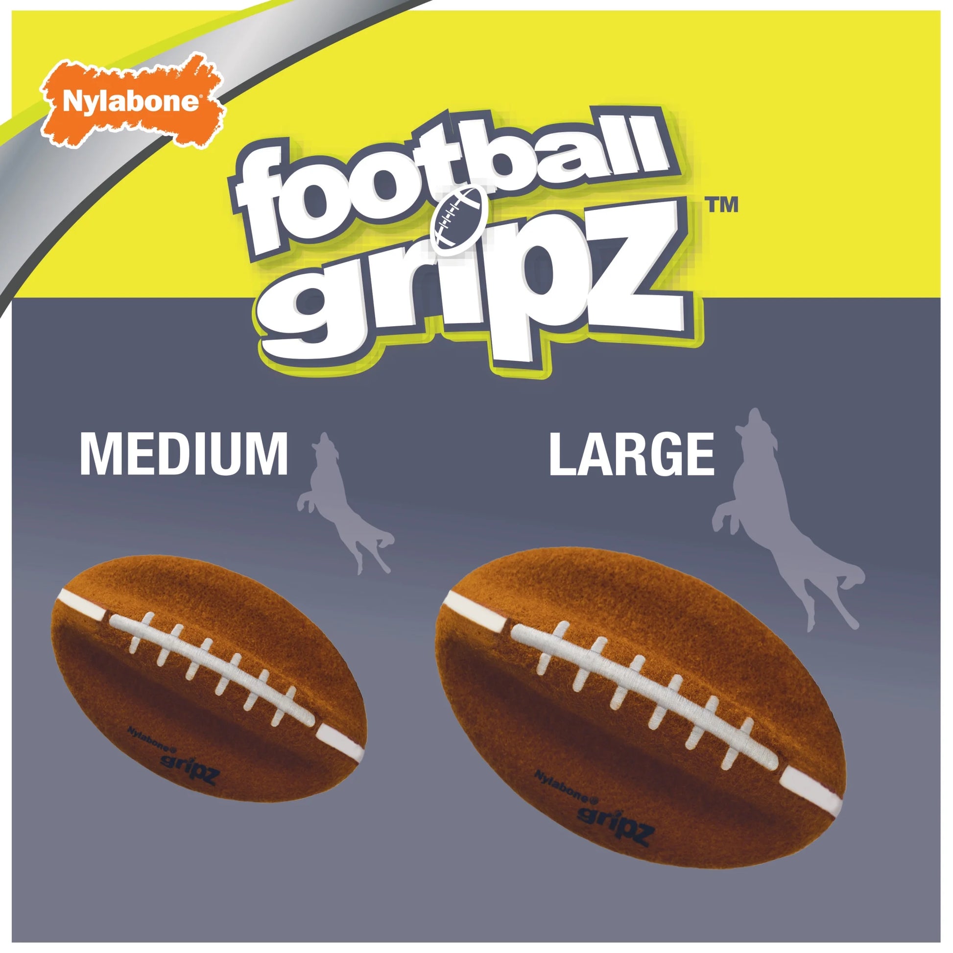Power Play Dog Football Gripz Large/Giant - up to 50 Lbs. 8.5 Inch (1 Count)