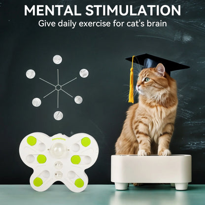 Interactive Cat Puzzle Feeder Toy, Cat Slow Puzzle Feeding Toy for Kitty IQ Training & Mental Stimulation, Butterfly