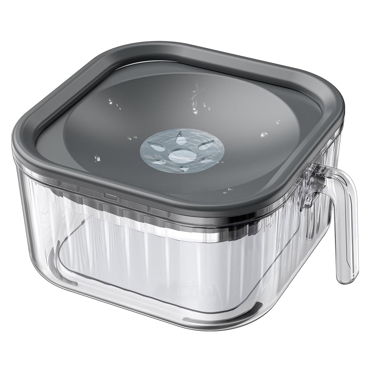 2.5L Dog Water Bowl No Spill, Spill Proof Handheld Dog Bowl for Slow Drinking, anti Splash No Mess Transparent Pet Water Feeder, Vehicle Carried Portable Travel Bowl for Sloppy Messy Drinkers