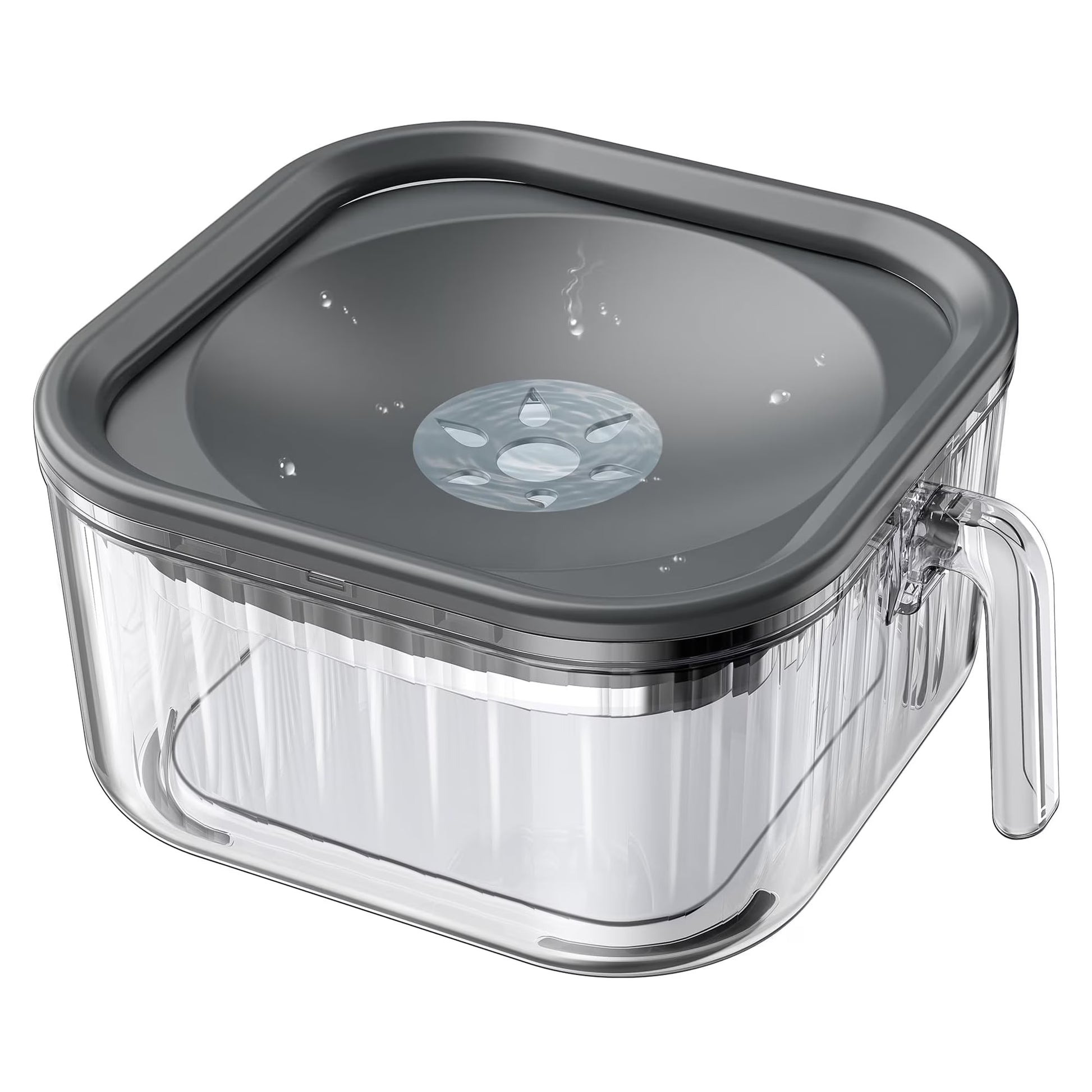 2.5L Dog Water Bowl No Spill, Spill Proof Handheld Dog Bowl for Slow Drinking, anti Splash No Mess Transparent Pet Water Feeder, Vehicle Carried Portable Travel Bowl for Sloppy Messy Drinkers