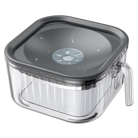 2.5L Dog Water Bowl No Spill, Spill Proof Handheld Dog Bowl for Slow Drinking, anti Splash No Mess Transparent Pet Water Feeder, Vehicle Carried Portable Travel Bowl for Sloppy Messy Drinkers