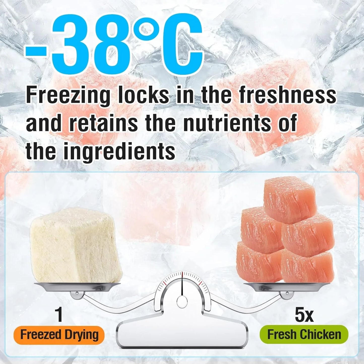 100G Freeze-Dried Chicken Cat & Dog Treats - Crunchy Chicken Snacks for Cats, Natural Pet Training Rewards