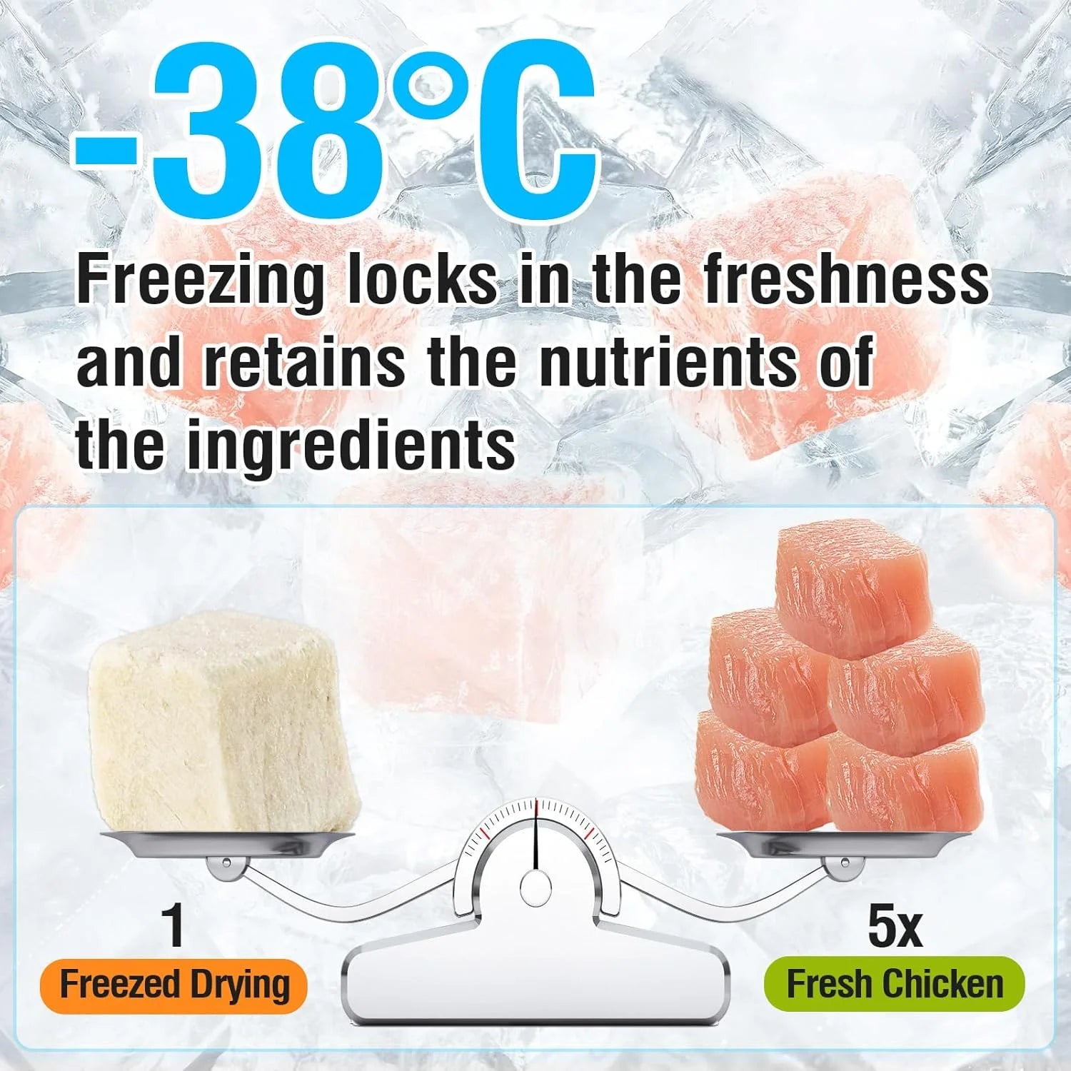 100G Freeze-Dried Chicken Cat & Dog Treats - Crunchy Chicken Snacks for Cats, Natural Pet Training Rewards