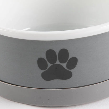 Ceramic Pet Bowls, Dishwasher Safe, Small Bowl Set, 4.25X2", Gray/Black, 2 Count