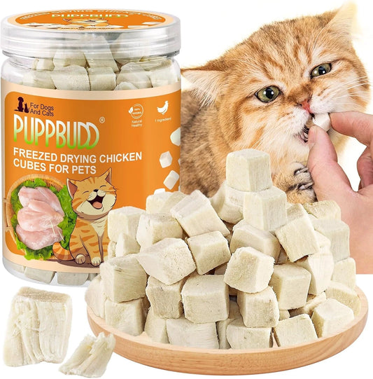 100G Freeze-Dried Chicken Cat & Dog Treats - Crunchy Chicken Snacks for Cats, Natural Pet Training Rewards