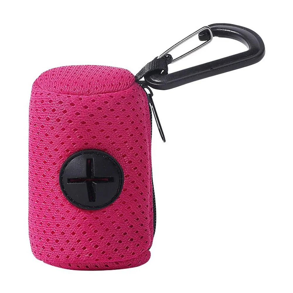 Dog Poop Bag Holder Mesh Doggy Bag Dispenser Pet Waste Bag Holder Hangable Dog Poop Holder for Picking up Poo after Your Dog for Travel Walking Hiking Y4P1