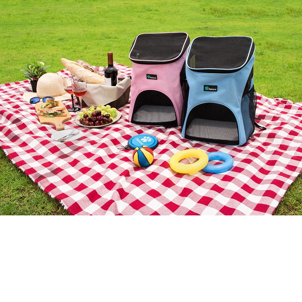 Small Dogs and Cat Backpack Carrier, Airline Approved Pet Backpack Carrier, Ventilated, Safety Strap, Buckle Support Designed for Hiking Travel Camping Outdoor, Max 18 Lbs (Heather Gray)