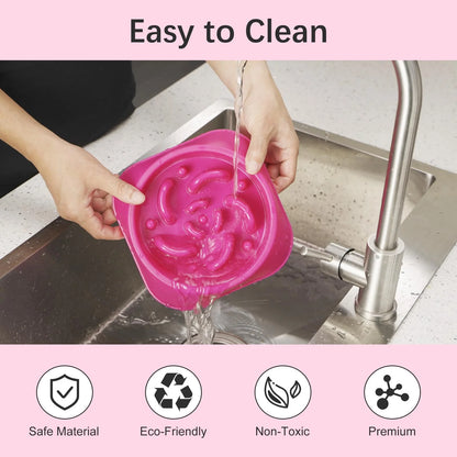 Slow Feeder Dog Bowls, Anti-Choking Puzzle Dog Food Bowls, Non Slip Interactive Dog Feeding Bowls That Slow down Eating, Bloat Stop Maze Dog Dishes Dog Feeder for Medium Large Breeds Purple