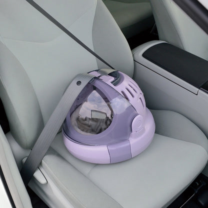 Space Capsule Travel Pet Carrier & Bed in Lavender, Functional for Small Dogs/Cats