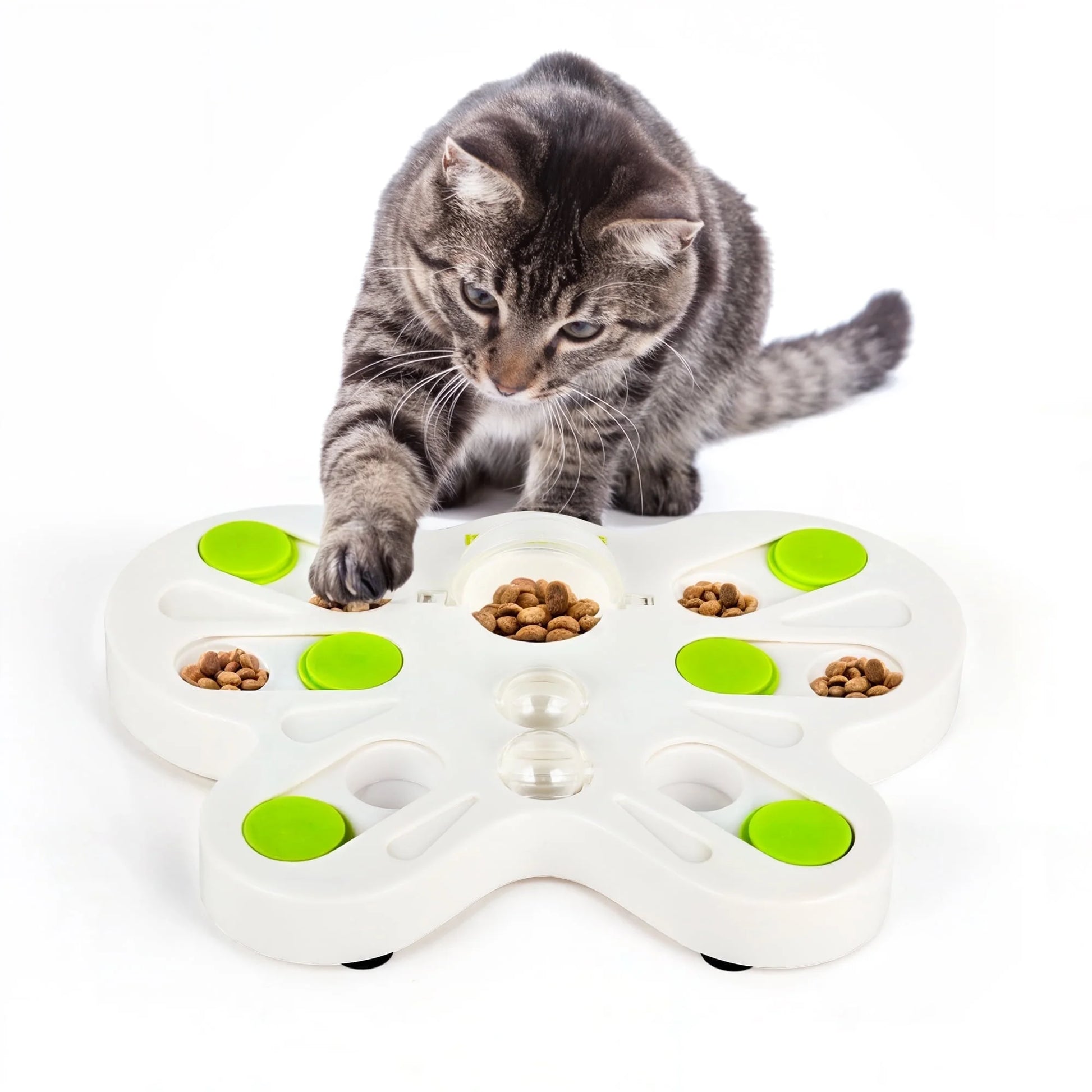 Interactive Cat Puzzle Feeder Toy, Cat Slow Puzzle Feeding Toy for Kitty IQ Training & Mental Stimulation, Butterfly