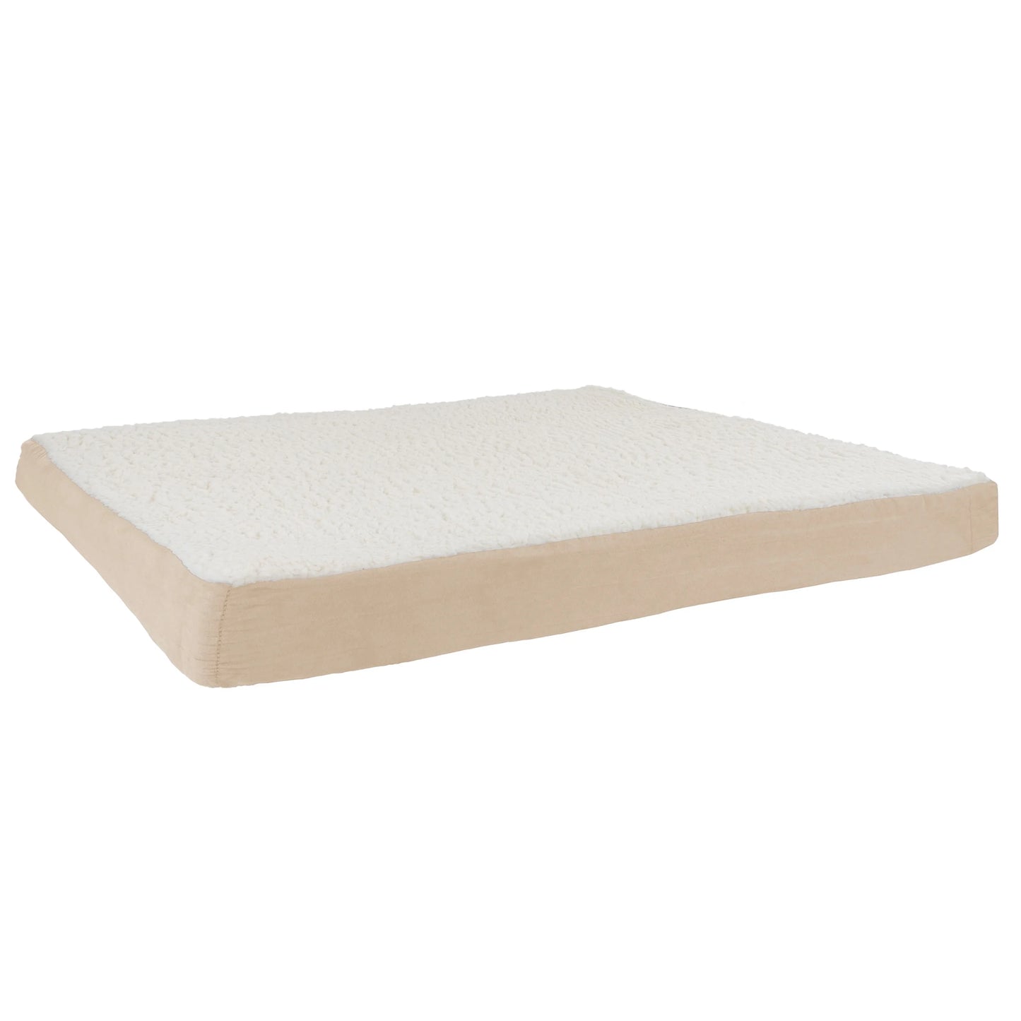 44X35 Orthopedic Dog Bed with Memory Foam and Sherpa Cover, Tan