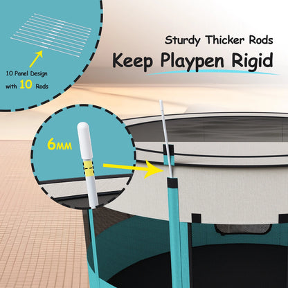 Dog Playpen, Large Pet Playpen for Dogs & Cats, 10.23 Sq Ft Pet Pen Playpens Foldable Portable Indoor Outdoor House with Carrying Case for Cat Puppy Rabbit