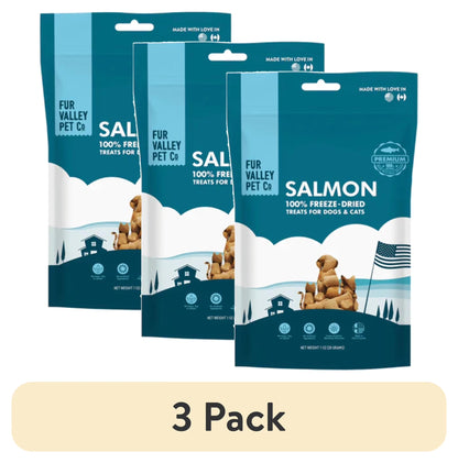 (3 Pack)  Co. Freeze Dried Raw Salmon Treats & Topper for Dogs and Cats - 1 Oz.