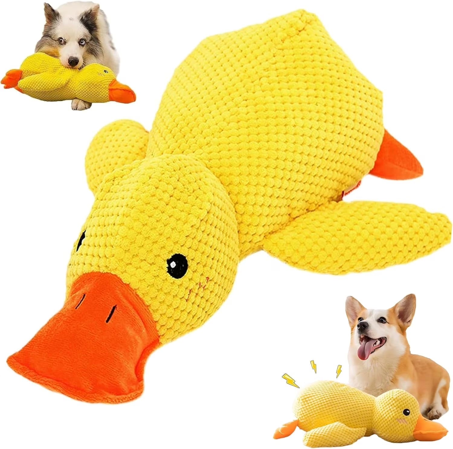 Mellow Dog Calming Duck, 2025 New Calming Duck Dog Toy, Calming Ducks Dog Toy, the Mellow Dogs Calming Pillow with Quacking Sound, Soft Stuffed Ducks Dogs Toys for Indoor Puppy Small