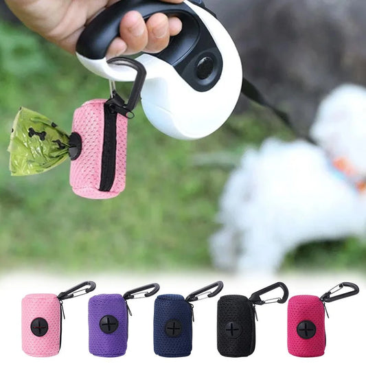 Dog Poop Bag Holder Mesh Doggy Bag Dispenser Pet Waste Bag Holder Hangable Dog Poop Holder for Picking up Poo after Your Dog for Travel Walking Hiking Y4P1